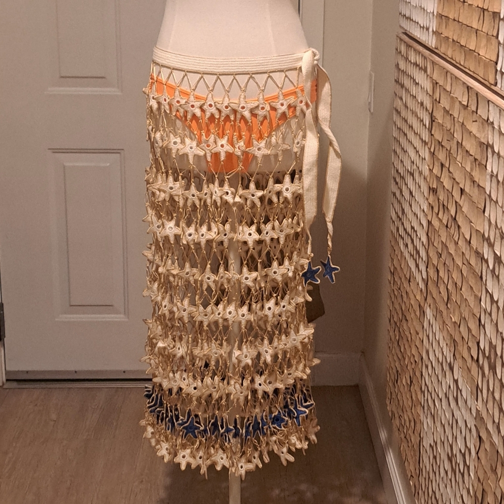 Orange and Tan Crochet Skirt My Beachy Sidw